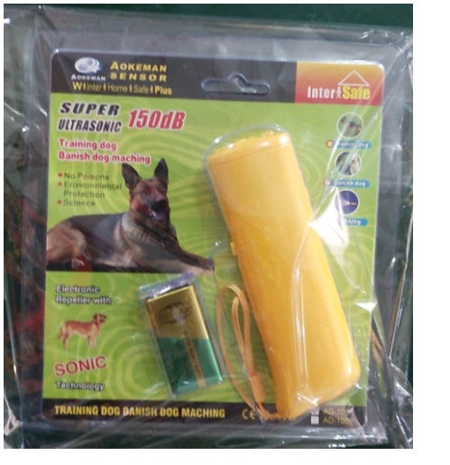 KFX-6683197 Ultrasonic Dog Training Device with LED Flashlight – 3-in-1 Repeller for Dog Behavior Control