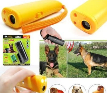 KFX-6683197 Ultrasonic Dog Training Device with LED Flashlight – 3-in-1 Repeller for Dog Behavior Control