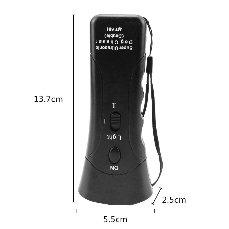 KFX-6683197 Ultrasonic Dog Training Device with LED Flashlight – 3-in-1 Repeller for Dog Behavior Control