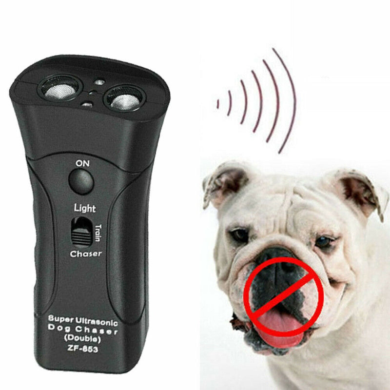 KFX-6683197 Ultrasonic Dog Training Device with LED Flashlight – 3-in-1 Repeller for Dog Behavior Control