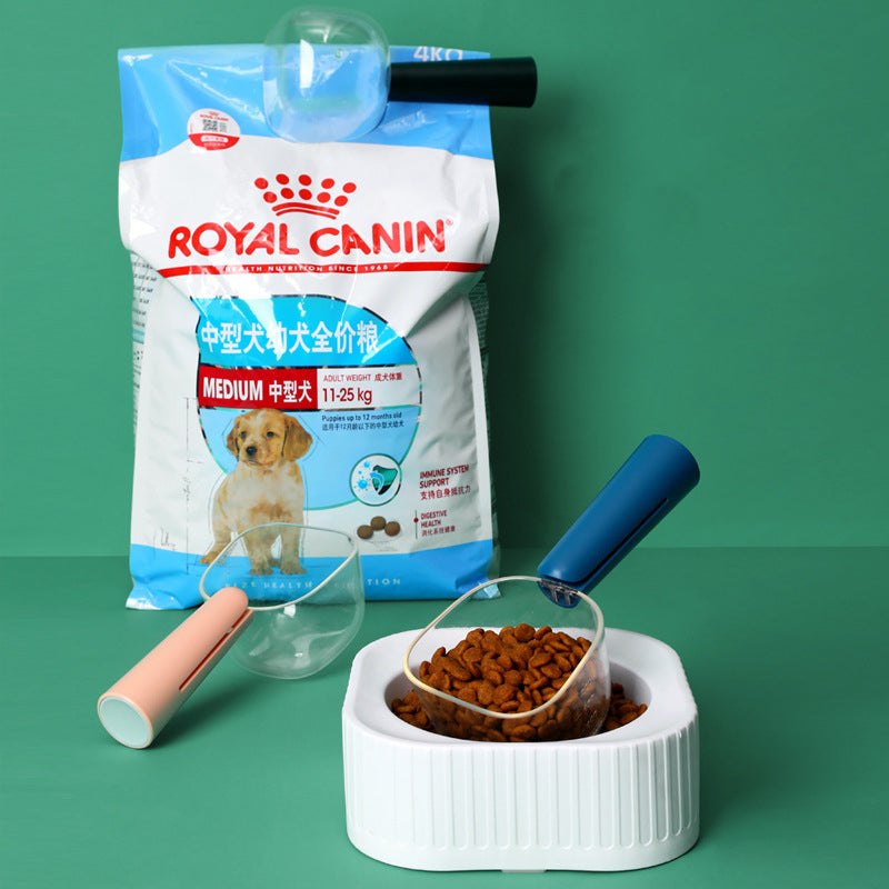 KFX-6683709 Transparent Dog and Cat Food Measuring Spoon Bag Clip - 250ML Capacity in Multiple Colors