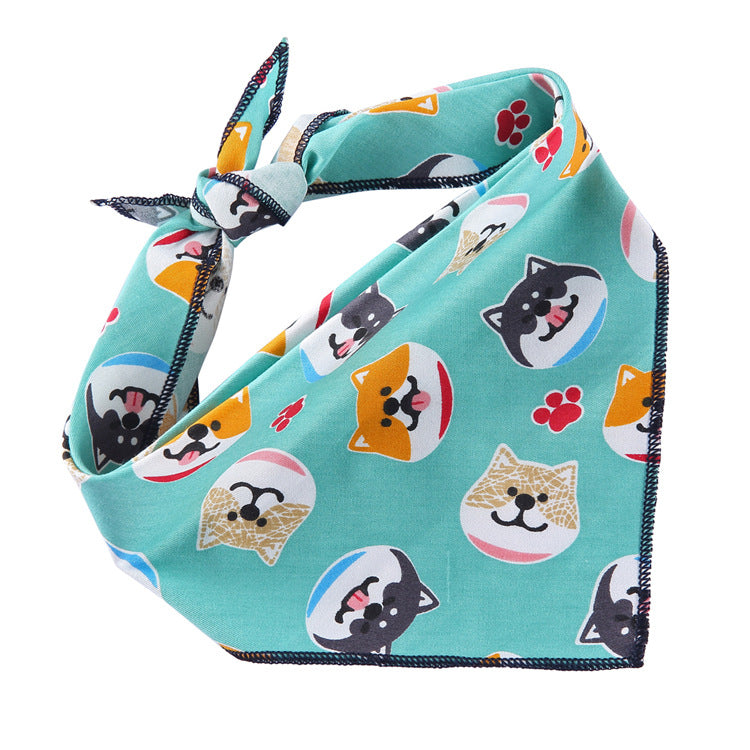KFX-6684093 Adjustable Cotton Dog Bandana for Small to Large Pets - Triangle Scarf, Checkered Pattern