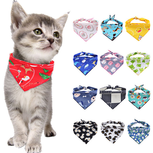 KFX-6684093 Adjustable Cotton Dog Bandana for Small to Large Pets - Triangle Scarf, Checkered Pattern