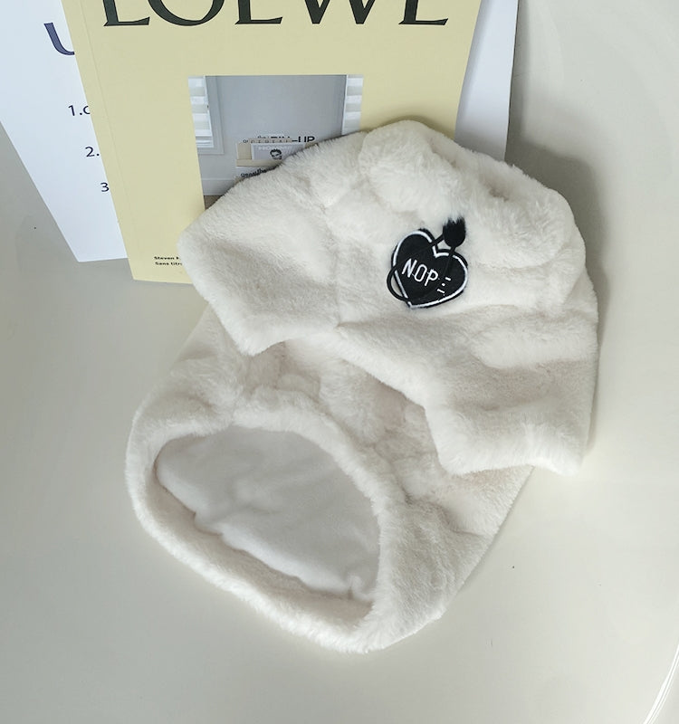 KFX-6684989 Thick Plush Cat Sweater for Winter - Available in White and Purple Leopard Print, Multiple Sizes