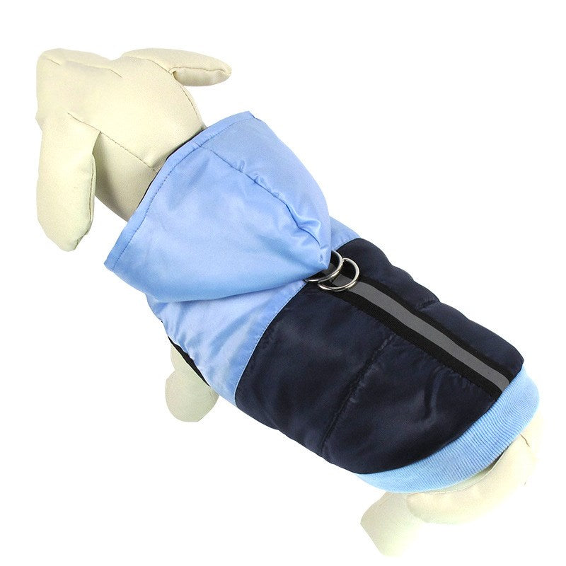 KFX-6686269 Hooded Warm Cotton Coat for Pets - Soft Satin Fabric, Multiple Sizes Available