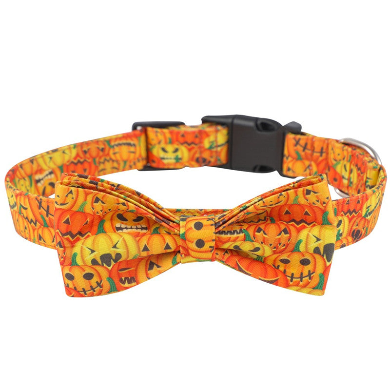 KFX-6687677 Cartoon Pattern Dog Collars in Yellow, Purple, Black, and White - Adjustable Sizes S, M, L