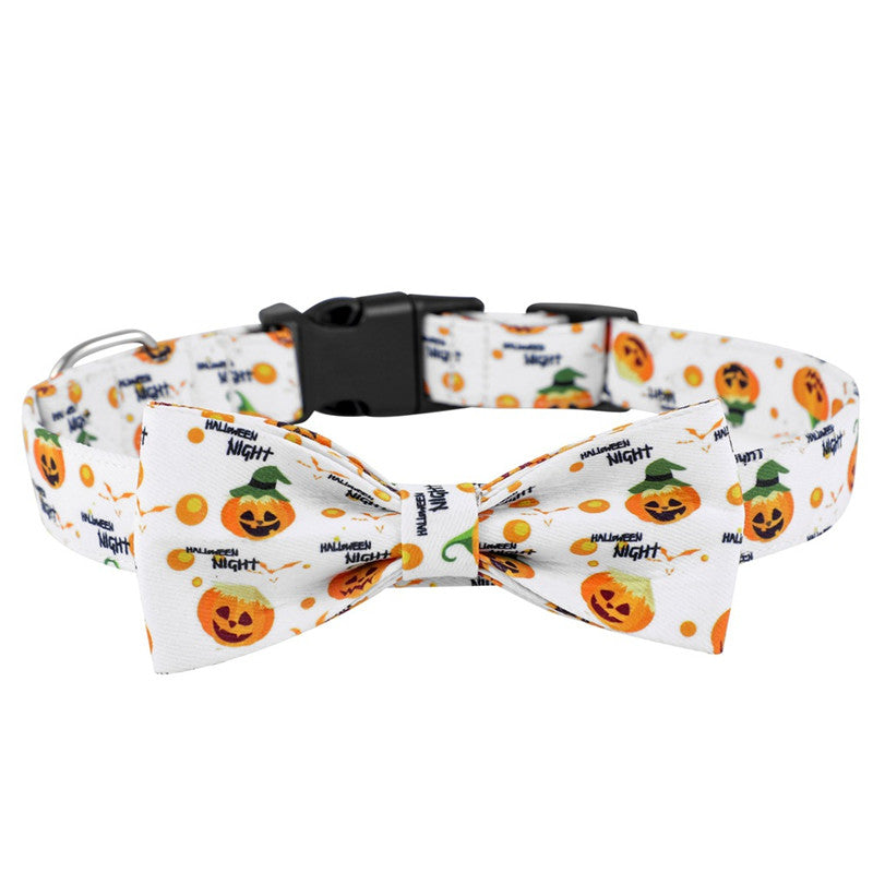 KFX-6687677 Cartoon Pattern Dog Collars in Yellow, Purple, Black, and White - Adjustable Sizes S, M, L