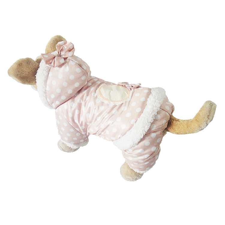KFX-6688061 Polka Dot Cotton Dog Jacket - Windbreaker Style Down Coat for Pets