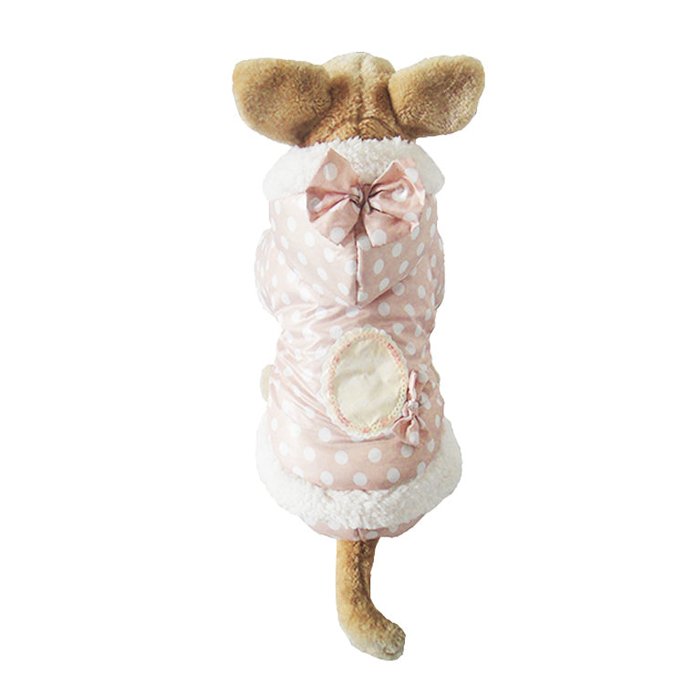 KFX-6688061 Polka Dot Cotton Dog Jacket - Windbreaker Style Down Coat for Pets