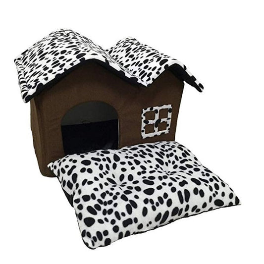 KFX-6689725 Double Top Waterproof Pet House with Soft Cushioned Pad - 55*40*42 cm Size