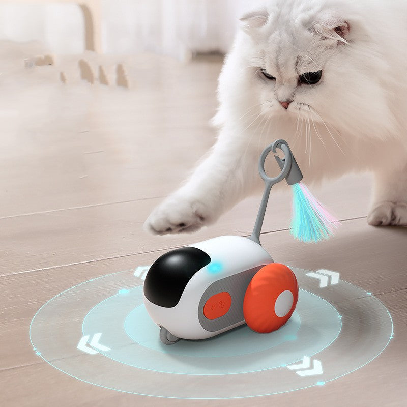 KFX-6690493 Remote Control Pet Toy Sports Car in Blue and Orange with Replacement Head