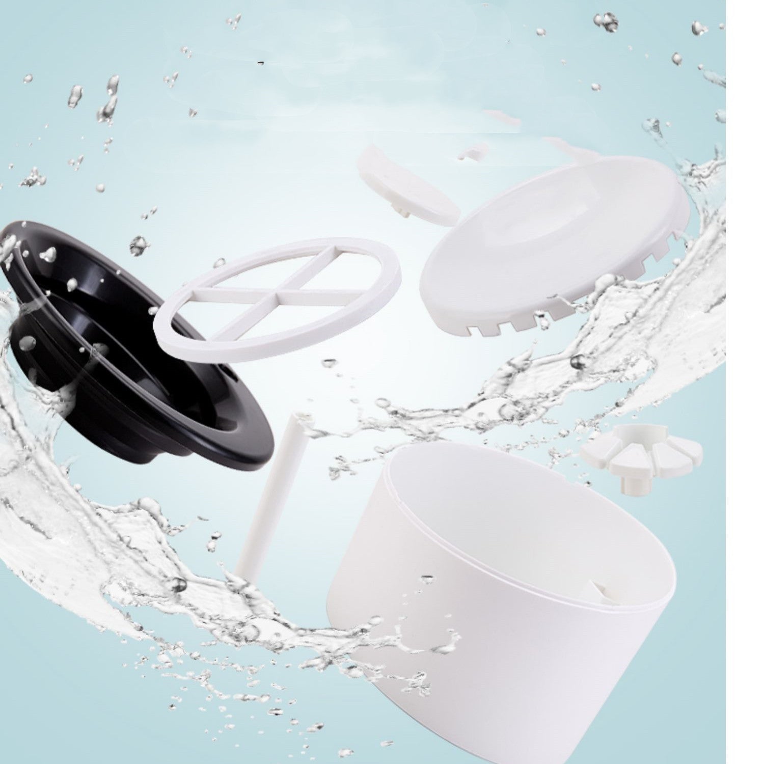 KFX-6691517 Automatic Pet Water Dispenser for Cats and Dogs - White Plastic Design