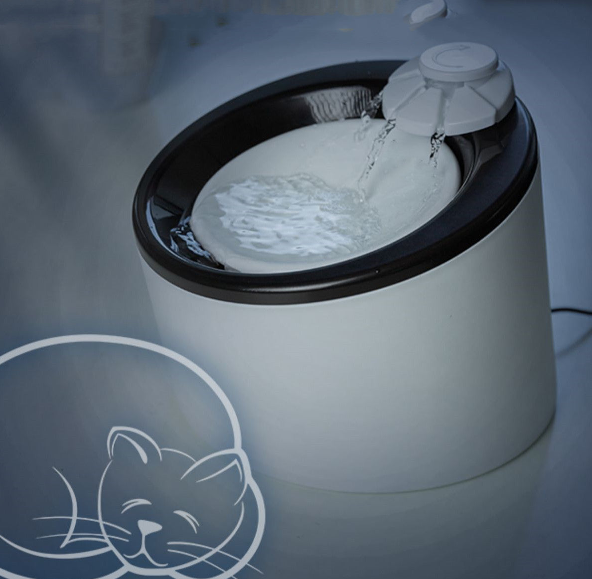 KFX-6691517 Automatic Pet Water Dispenser for Cats and Dogs - White Plastic Design