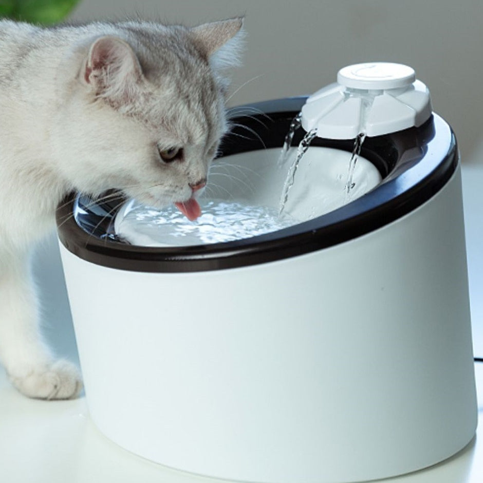 KFX-6691517 Automatic Pet Water Dispenser for Cats and Dogs - White Plastic Design