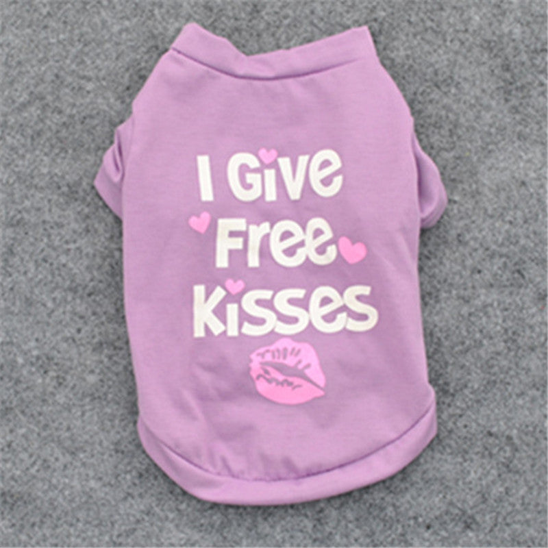 KFX-6692029 Cotton Breathable Short-Sleeve T-Shirt for Puppies - Available in Taro Purple, Gray, and Red