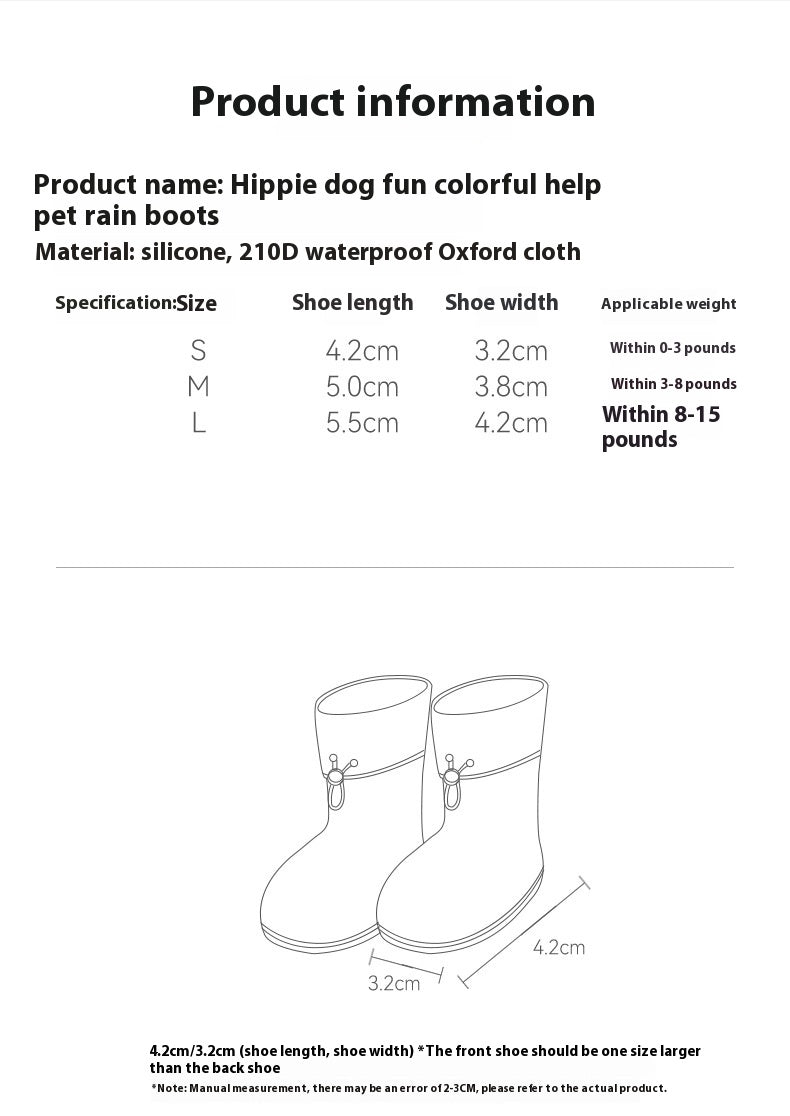 KFX-6692285 Cartoon Pet Boots - Waterproof Non-Slip High-Style Dog Boots in Yellow, Brown, Blue