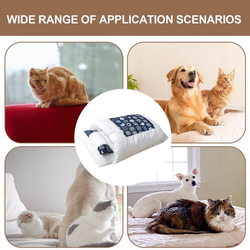 KFX-6692925 Cozy Removable Winter Cat Bed with Pillow for Deep Sleep, Ideal Pet Nest for Cats and Small Dogs