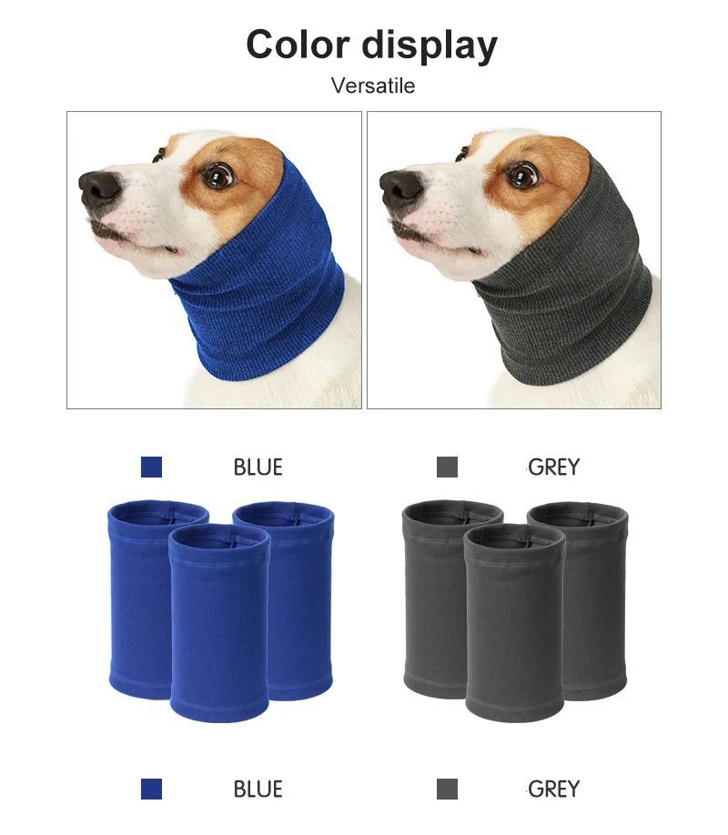 KFX-6693053 Comfortable Adjustable Dog Earmuff Scarf for Noise Reduction and Anxiety Relief - Soft Polyester Material