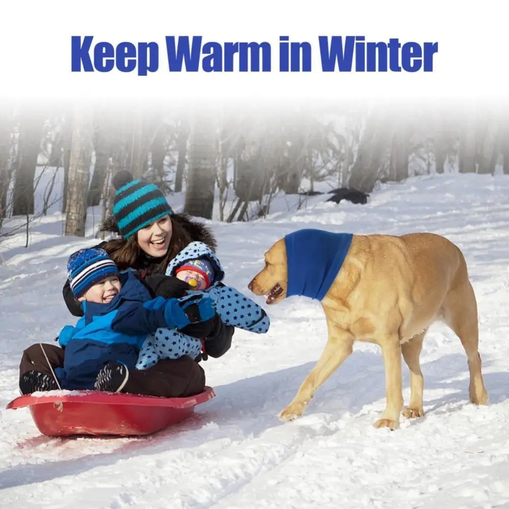 KFX-6693053 Comfortable Adjustable Dog Earmuff Scarf for Noise Reduction and Anxiety Relief - Soft Polyester Material