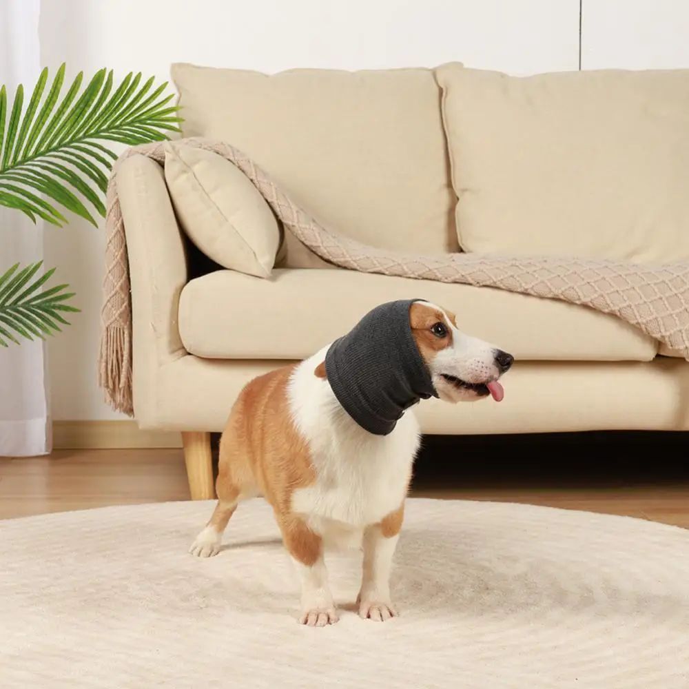 KFX-6693053 Comfortable Adjustable Dog Earmuff Scarf for Noise Reduction and Anxiety Relief - Soft Polyester Material