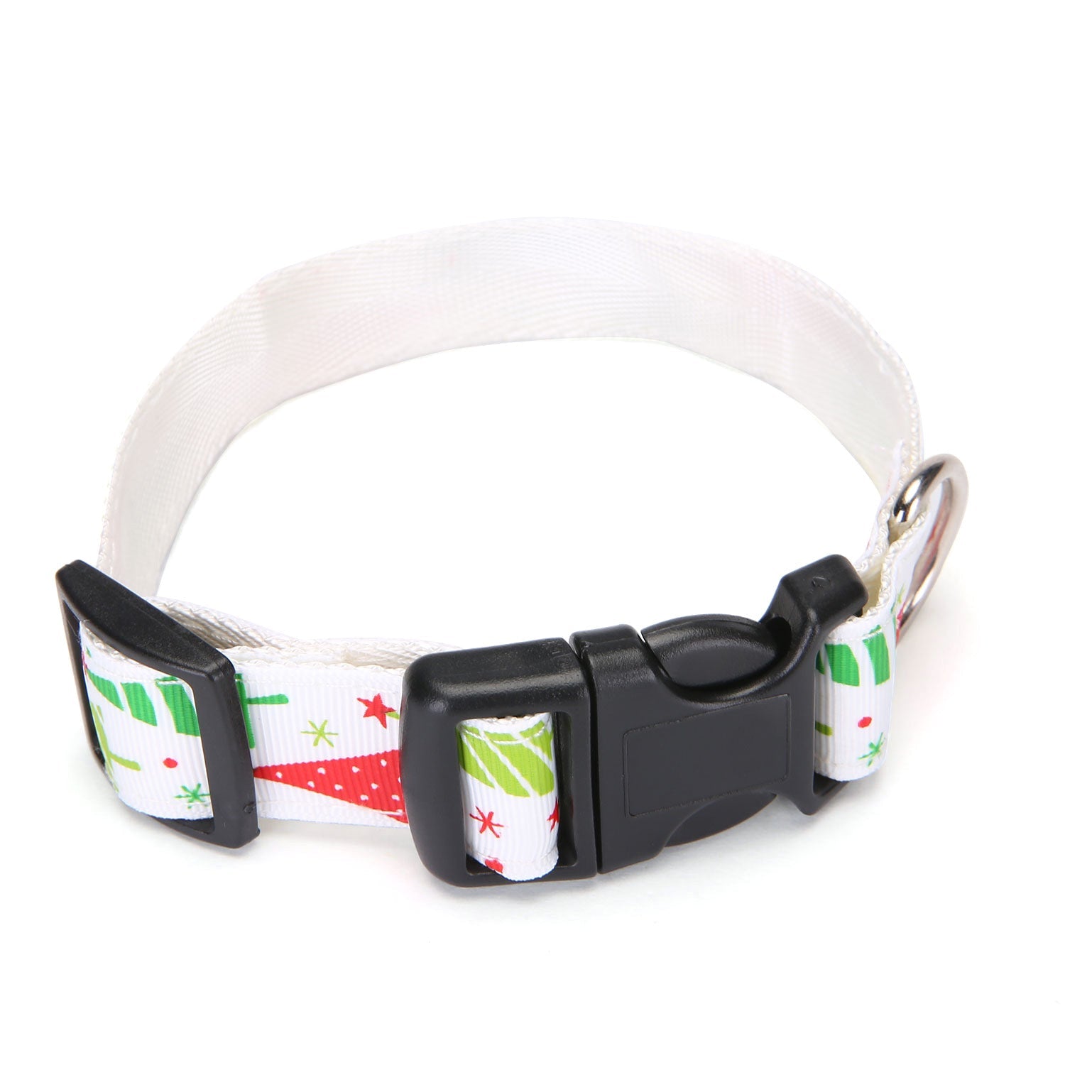 KFX-6693437 Red and Green Dot Pattern Polyester Dog Collars for All Seasons - Size S and L Available