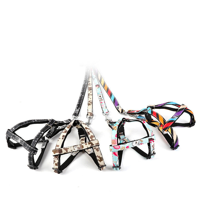 KFX-6694717 Durable Dog Traction Leash in Sky Blue, Light Brown, Black, and Cartoon Design - Multiple Sizes Available