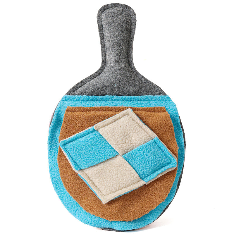 KFX-6696253 Interactive Pet Puzzle Toy for Dogs and Cats – Wool Felt Shaker Cloth, 28 x 17 cm, Brown and Gray