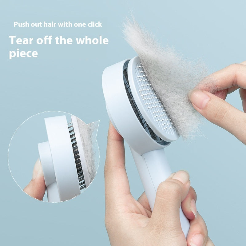 KFX-6697021 Self-Cleaning Pet Comb for Dogs and Cats - Durable Grooming Tool with Massage Function