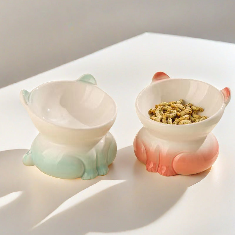 KFX-6697405 Ceramic Pet Bowl for Cats and Dogs - Stylish Water and Food Basin