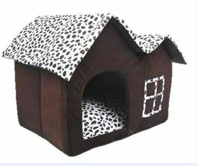 KFX-6701245 Cozy Double-Crest Dog Kennel with Soft Corduroy Fabric and Thick Sponge Mat