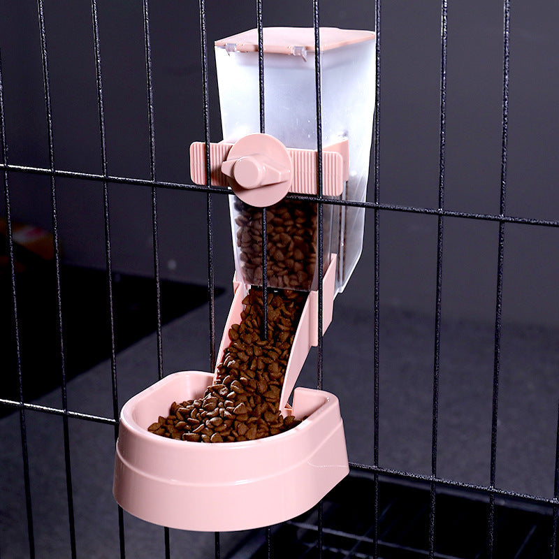 KFX-6701373 Large Capacity Adjustable Pet Hanging Bowl for Cats, Dogs, Birds, and Rabbits - Easy to Clean Dispenser