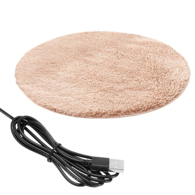 KFX-6703037 Electric Pet Heating Blanket - Waterproof Leather & Plush Cloth, USB Powered, Ideal for Small Dogs and Cats