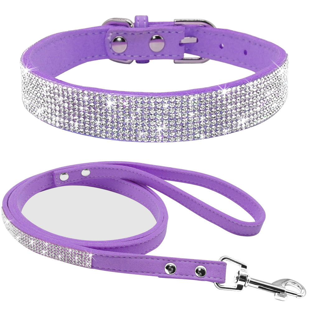 KFX-6703165 Shiny Hot Diamond Pattern Dog Collar - All Season, XS to M Sizes
