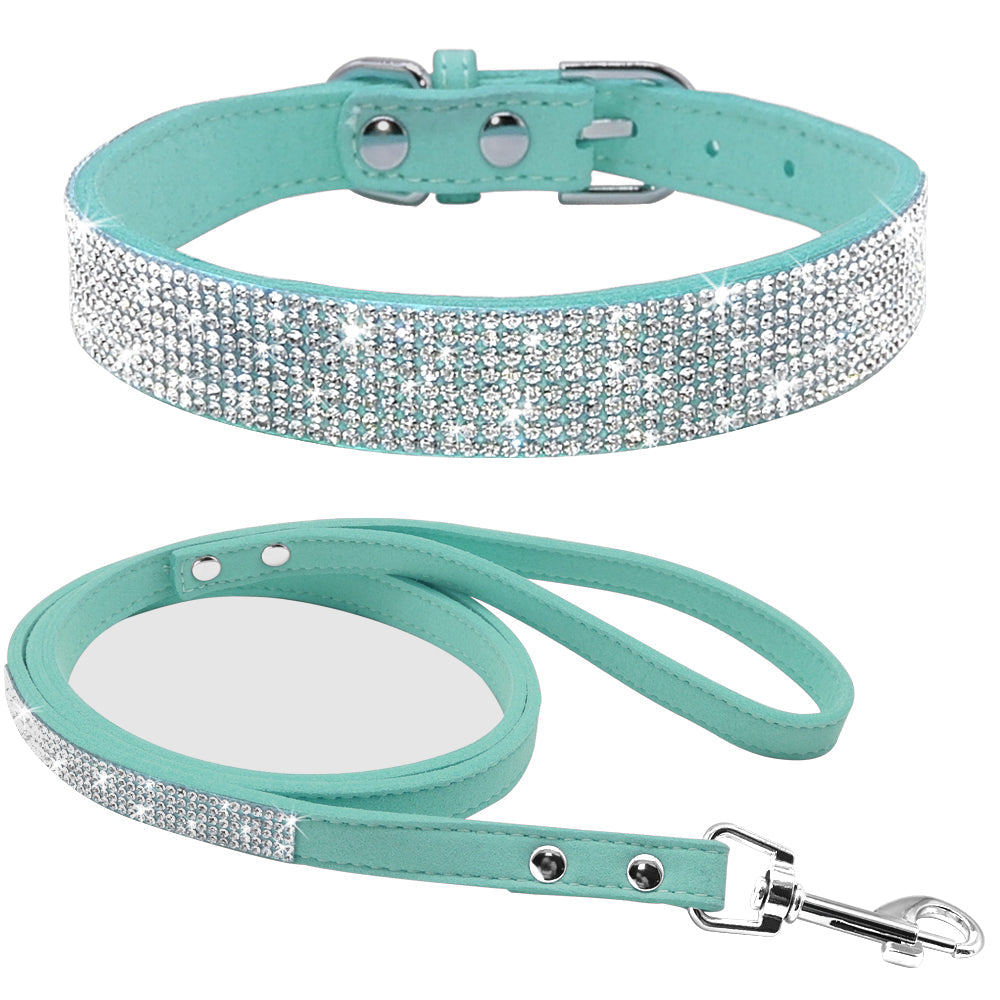 KFX-6703165 Shiny Hot Diamond Pattern Dog Collar - All Season, XS to M Sizes