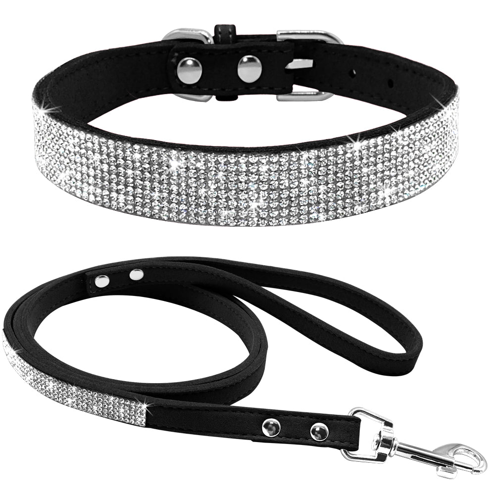 KFX-6703165 Shiny Hot Diamond Pattern Dog Collar - All Season, XS to M Sizes
