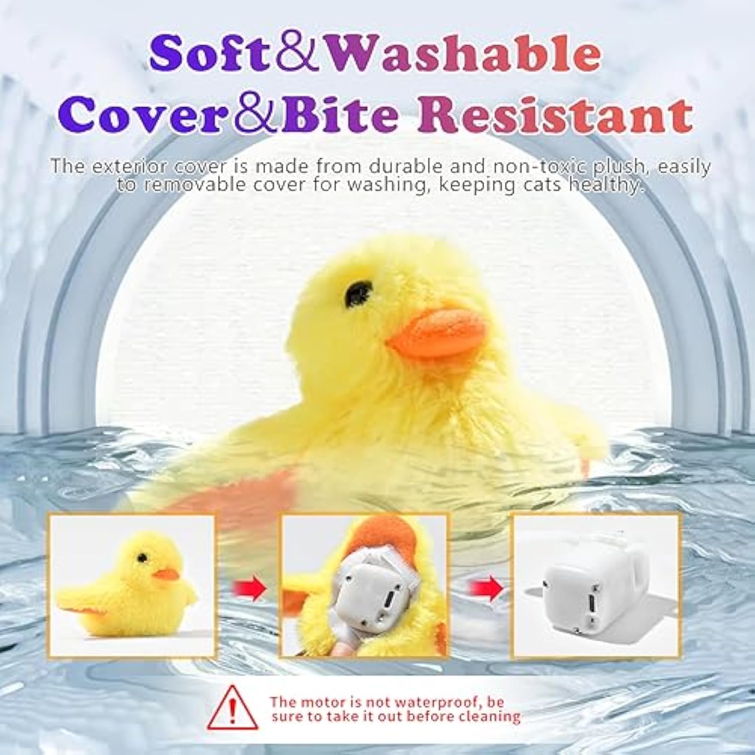 KFX-6704445 Interactive Cat Toy with Rechargeable Quacking Duck and Catnip Pouch for Playful Kittens