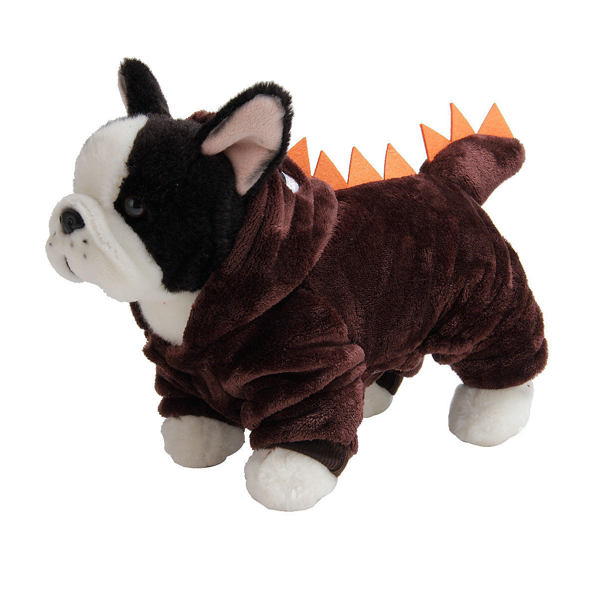 KFX-6705341 Casual Dinosaur Pet Clothes in Coral Fleece - Emerald Green & Dark Green