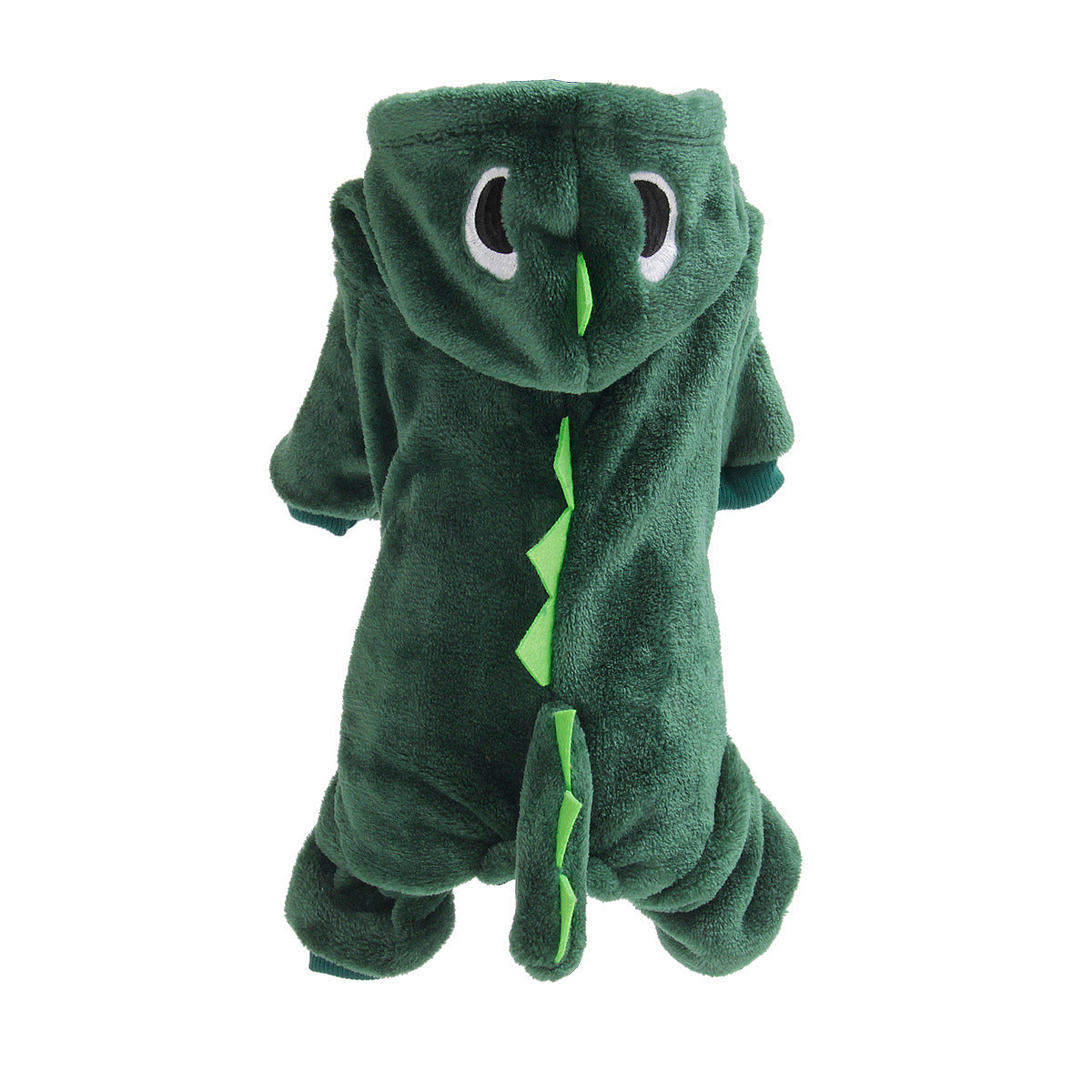 KFX-6705341 Casual Dinosaur Pet Clothes in Coral Fleece - Emerald Green & Dark Green