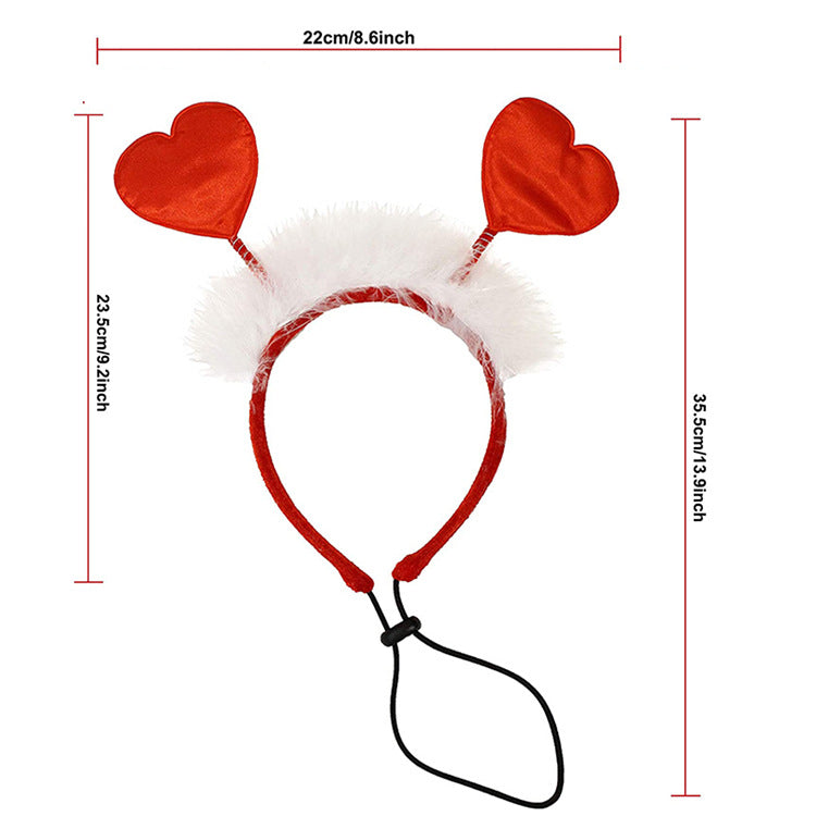 KFX-6706621 Valentine's Day Pet Hairband and Scarf Set for Dogs - Stylish Dog Party Accessory