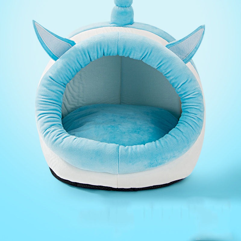 KFX-6707005 Cozy Semi-Closed Pet Litter Nest with Detachable Cushion for Dogs and Cats