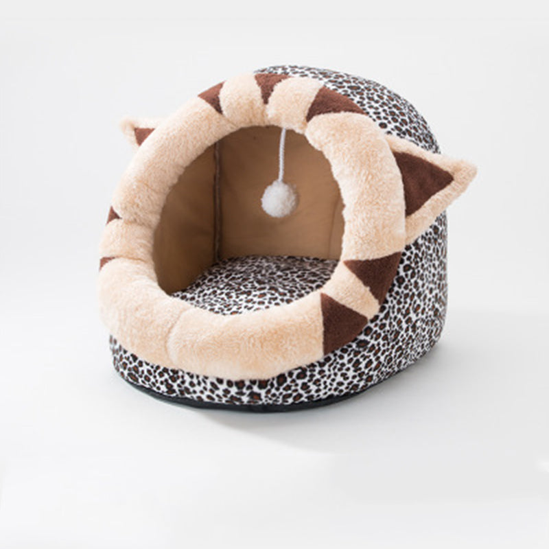 KFX-6707005 Cozy Semi-Closed Pet Litter Nest with Detachable Cushion for Dogs and Cats