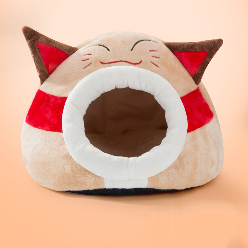 KFX-6707005 Cozy Semi-Closed Pet Litter Nest with Detachable Cushion for Dogs and Cats