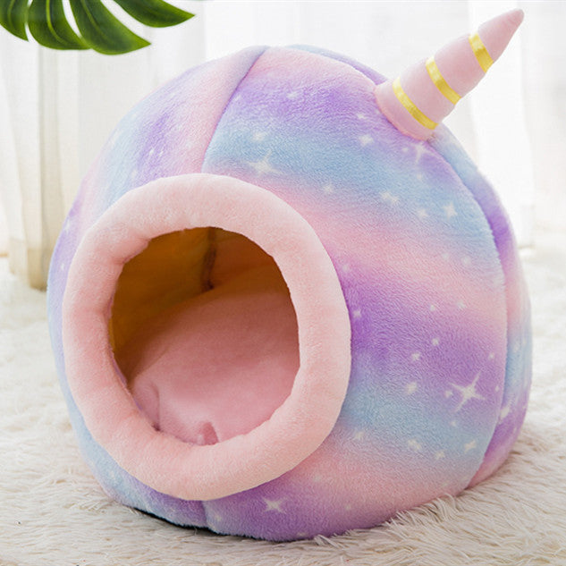 KFX-6707005 Cozy Semi-Closed Pet Litter Nest with Detachable Cushion for Dogs and Cats