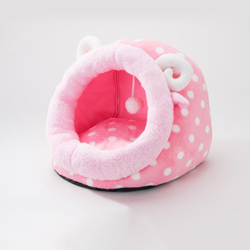 KFX-6707005 Cozy Semi-Closed Pet Litter Nest with Detachable Cushion for Dogs and Cats