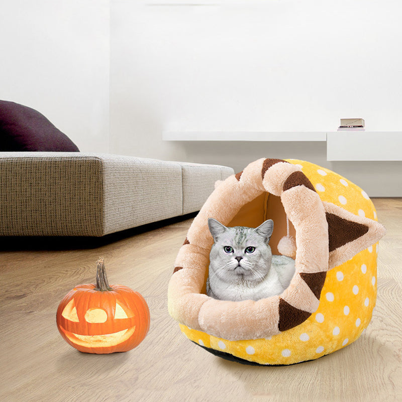 KFX-6707005 Cozy Semi-Closed Pet Litter Nest with Detachable Cushion for Dogs and Cats
