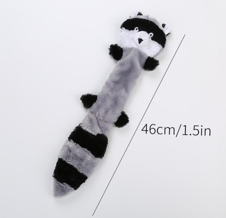 KFX-6708413 Squeaky Unstuffed Plush Dog Toys Set - Fox, Raccoon, and Squirrel for Small & Medium Breeds