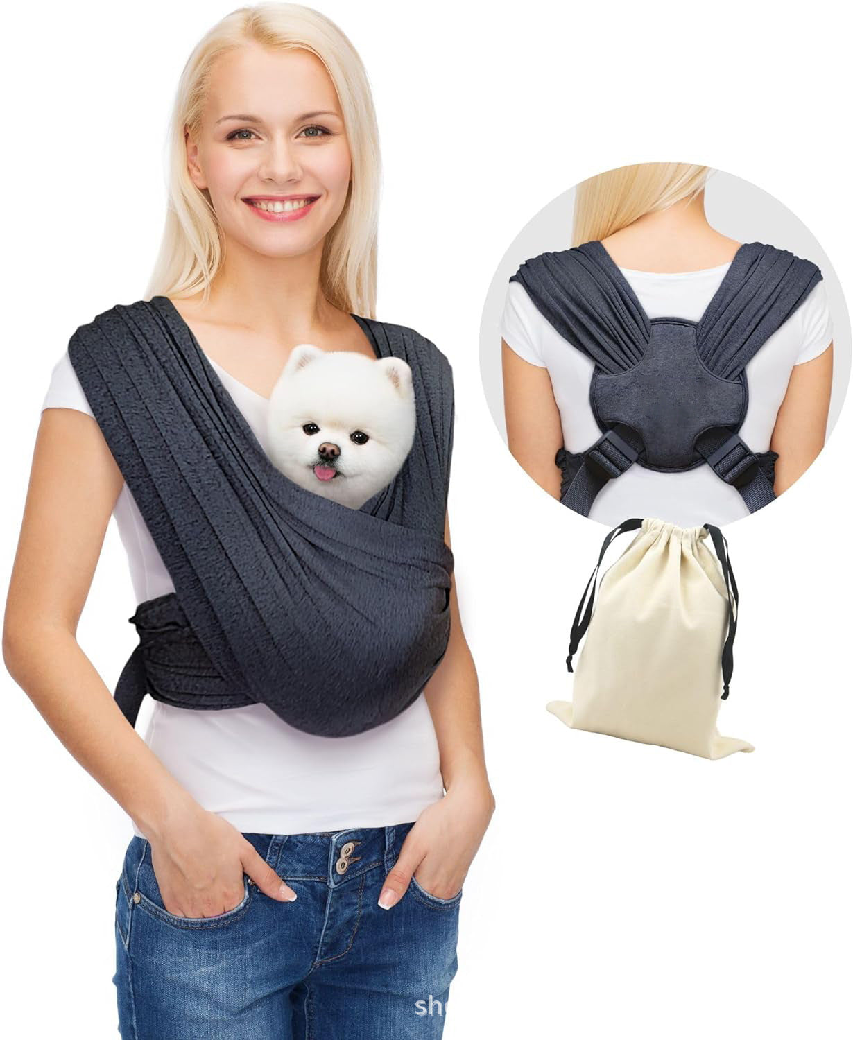 KFX-6709181 Breathable Cloth Pet Travel Bag for Dogs and Cats - Gray and Gray Black Options