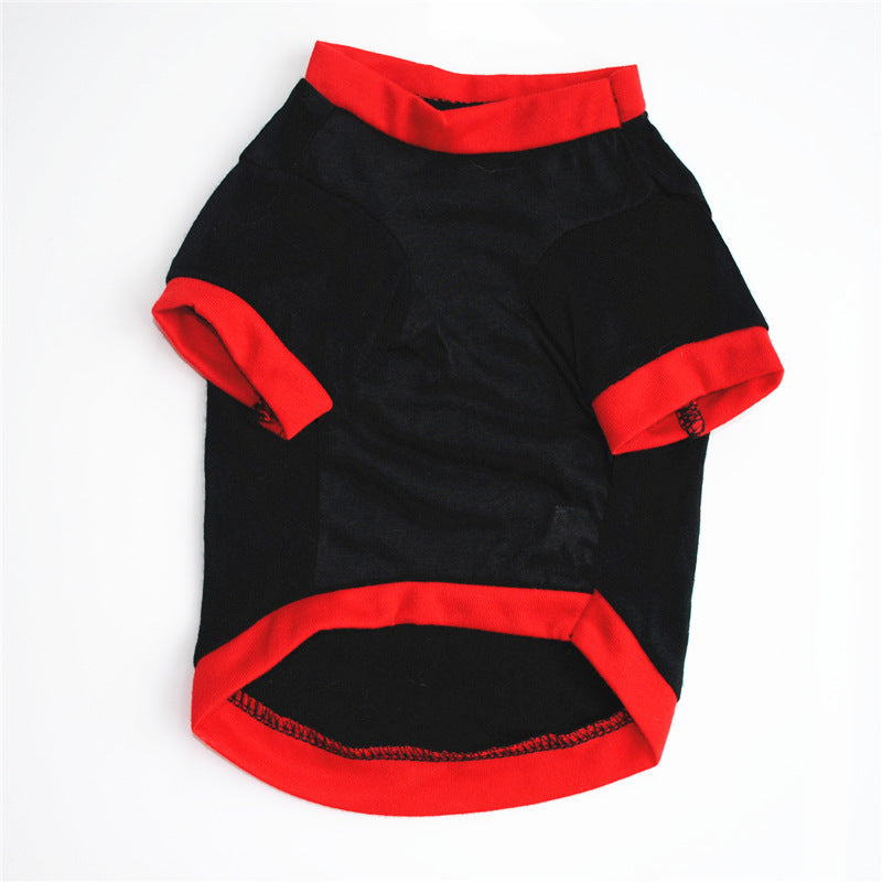 KFX-6709309 Breathable Black Cotton T-Shirt for Pets - Casual Style in Multiple Sizes