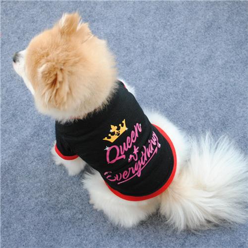 KFX-6709309 Breathable Black Cotton T-Shirt for Pets - Casual Style in Multiple Sizes