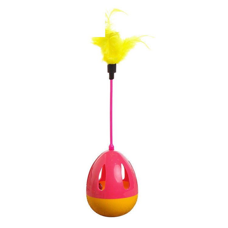 KFX-6710717 Feathered Cat Tumbler Toy with Plastic Rod - Fun and Engaging for Cats